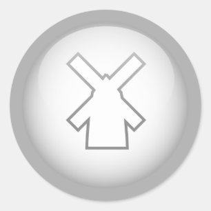 Niederländisches Windmühle Runder Aufkleber