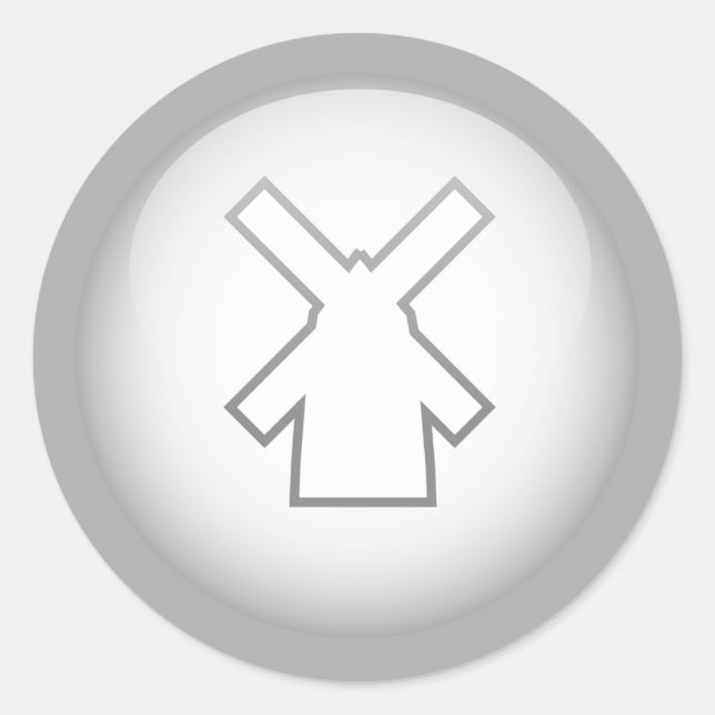 Niederländisches Windmühle Runder Aufkleber (Vorderseite)