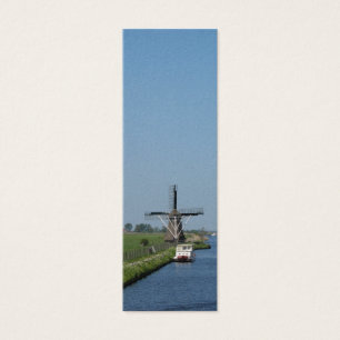 Niederländisches Windmühlen-Fluss-Foto-Lesezeich