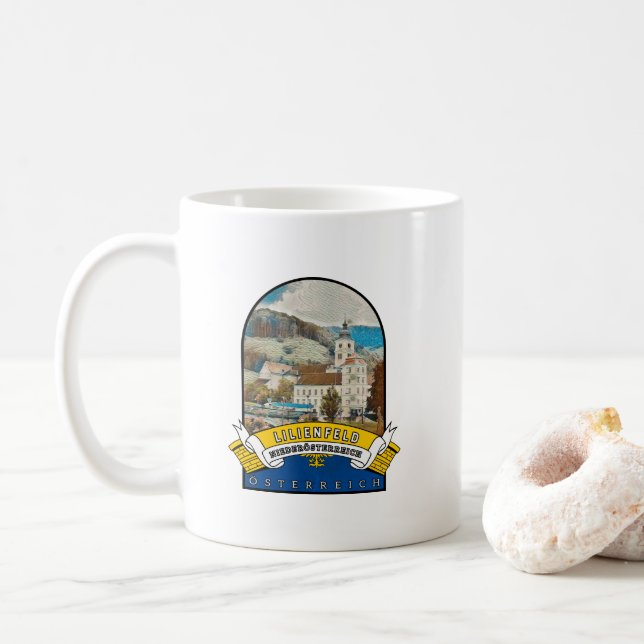 Niederösterreich Lilienfeld Österreich Souvenir Kaffeetasse (Mit Donut)