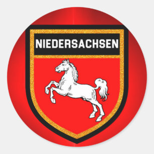 Niedersachsen-Flagge Runder Aufkleber