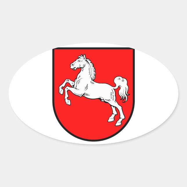 Niedersachsen Wappen Ovaler Aufkleber (Vorderseite)