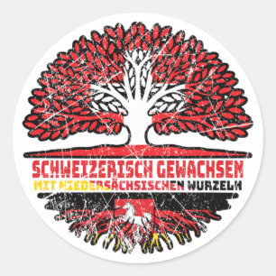 Niedersächsisch Schweizer Schweiz Runder Aufkleber