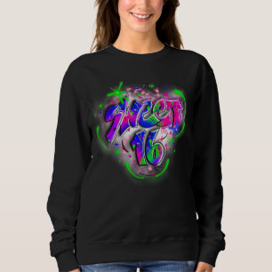 Niedlich16. Geburtstag Airbrush Graffiti Retro 1 Sweatshirt