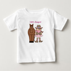 Niedlich 100% Cowgirl und Horse Baby T - Shirt