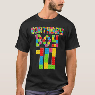 Niedlich 10. Geburtstag 10 Jahre alter Block Gebäu T-Shirt