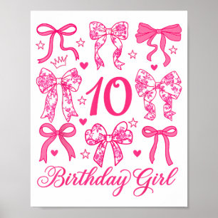 Niedlich 10 Geburtstag Coquette-Bogen 10. Geburtst Poster