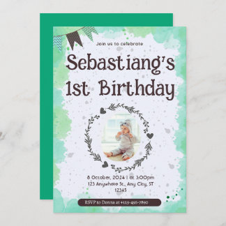 Niedlich 1. Geburtstag Einladung