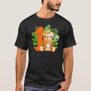 Niedlich 1. Geburtstag Jungen Tiger 1 Jahre alte S T-Shirt