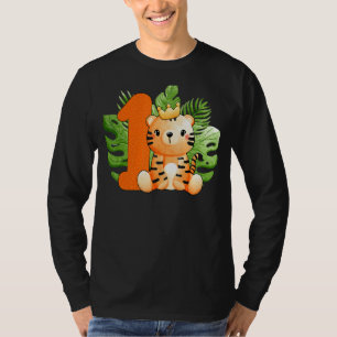 Niedlich 1. Geburtstag Jungen Tiger 1 Jahre alte S T-Shirt