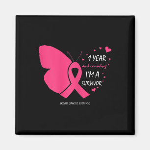 Niedlich 1 Jahr Brustkrebs - Gratis Pink Survivor Magnet