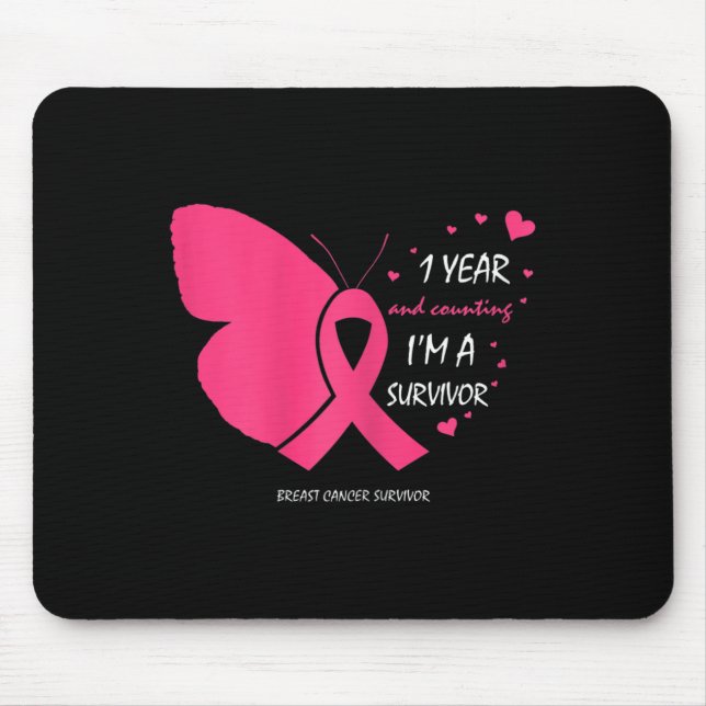 Niedlich 1 Jahr Brustkrebs - Gratis Pink Survivor  Mousepad (Vorne)