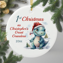Niedlich 1. Weihnachtsfeier Großer Enkel Dinosaur Keramik Ornament