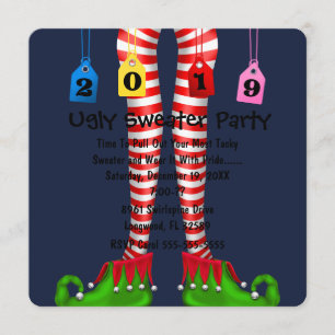 Niedlich 2019 Elf Strumpf Chritmas Party Einladung