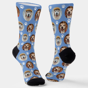 Niedlich 2 Begleiter 2 Foto Paw Print Periwinkle Socken