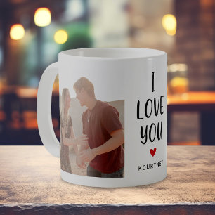 Niedlich 2 Foto "I LIEBE YOU" Geschenk Kaffeetasse