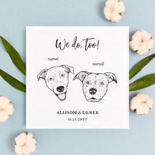 Niedlich 2 Hunde Haustiere Wir tun zu Hochzeit Serviette