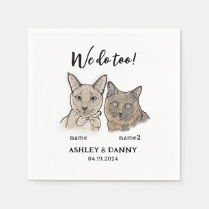 Niedlich 2 Katzen Gesichtspferd Wir machen zu Cock Serviette