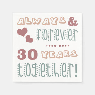 Niedlich 30. Hochzeitstag Serviette