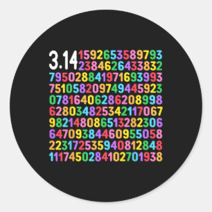 Niedlich 3,14 Pi Ziffern glückliche Pi Day Mathema Runder Aufkleber