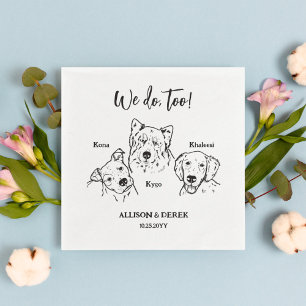 Niedlich 3 Hunde Haustiere, die eine Hochzeit Zeic Serviette