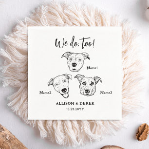Niedlich 3 Hunde Haustiere wir zu Hochzeiten Serviette