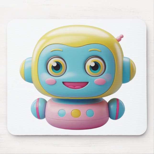 Niedlich 3D Robot Mouse Pad - Kawaii AI Tech Buddy Mousepad (Vorne)
