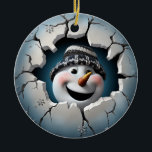 Niedlich 3D Snowman Xmas Keramik Ornament<br><div class="desc">Niedlich 3D Snowman Xmas</div>