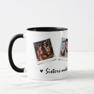Niedlich 4 Foto Schwestern Tasse
