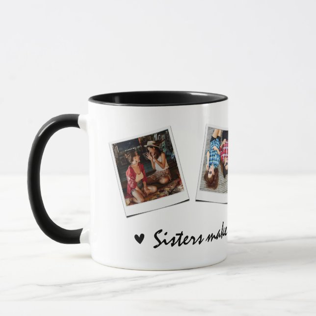 Niedlich 4 Foto Schwestern Tasse (Links)