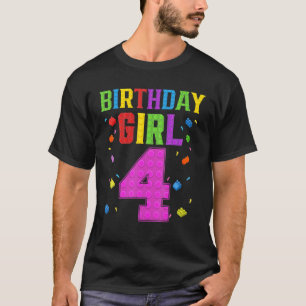 Niedlich 4. Geburtstag 4 Jahre Altes Gebäude Gir T-Shirt
