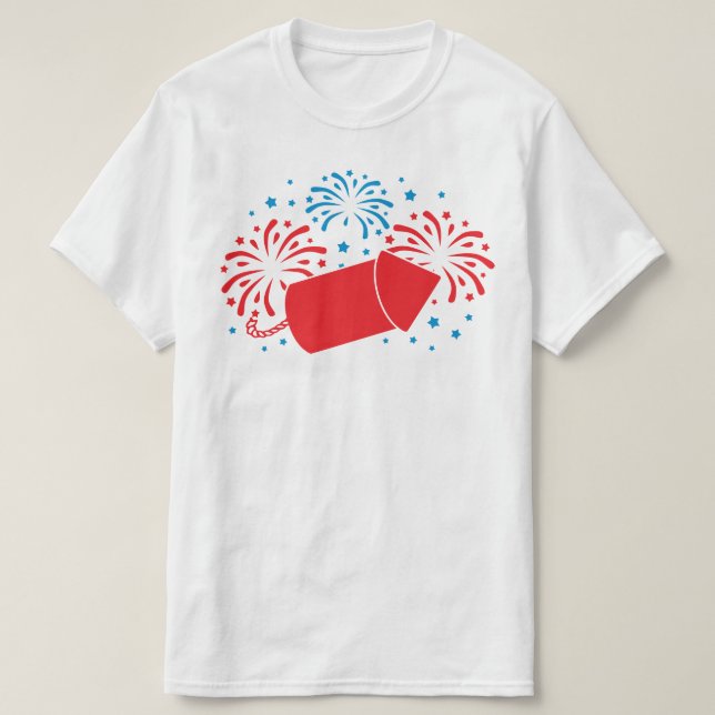 Niedlich 4. Juli Feuerwerk T-Shirt (Design vorne)
