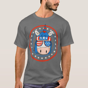 Niedlich 4. Juli Unicorn American Flag Patriotic T-Shirt