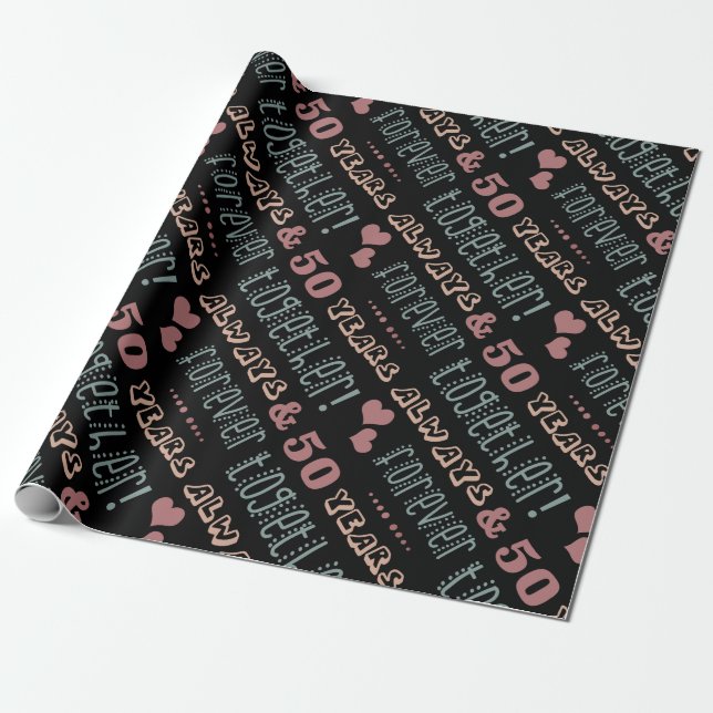 Niedlich 50. Hochzeitstag Geschenkpapier (Ungerollt)