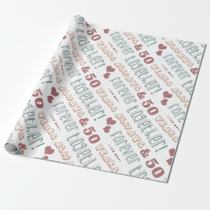 Niedlich 50. Hochzeitstag Geschenkpapier