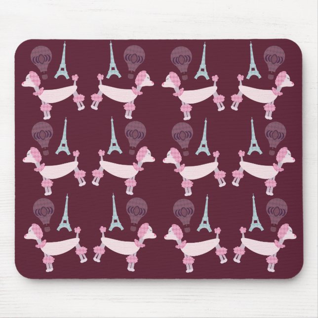 Niedlich 50 Paris Poodles Mousepad (Vorne)