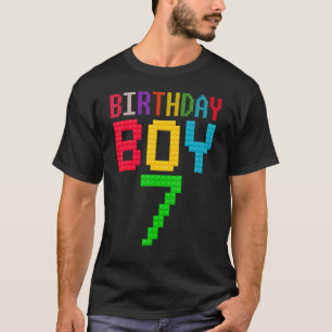 Niedlich 7. Geburtstag 7 Jahre alter Block Gebäude T-Shirt
