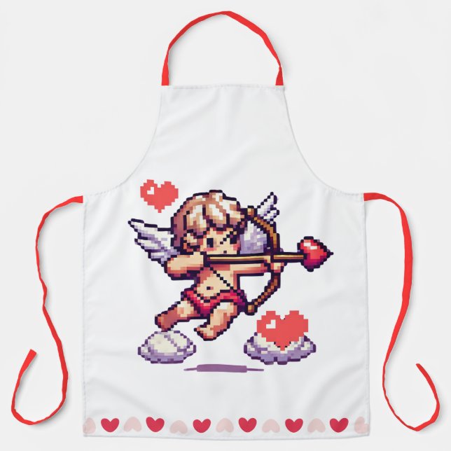 Niedlich, 8 Bit Valentinstag Schürze (Vorderseite)