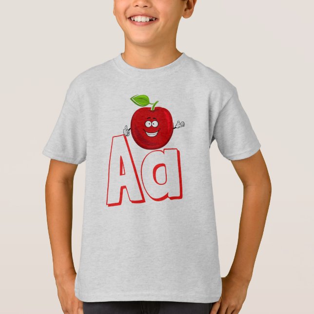 Niedlich A For Apple - Kids ABCD English Alphabet T-Shirt (Vorderseite)