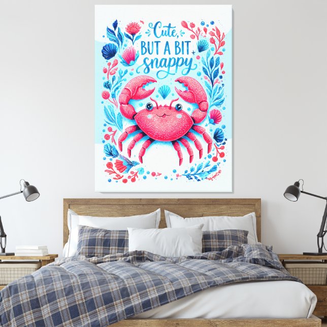 Niedlich, aber ein bisschen bissig leinwanddruck (Insitu (Schlafzimmer))