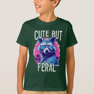 Niedlich aber Feral Funny Raccoon T-Shirt