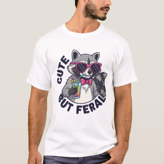 Niedlich aber Feral Müll Panda Raccoon T-Shirt