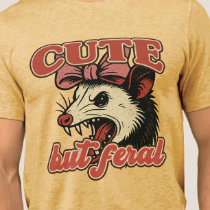 Niedlich aber Feral Possum: Vintager sarkastischer Tri-Blend Shirt