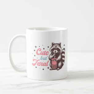 Niedlich-aber-feral Retro Funny Raccoon Kaffeetasse