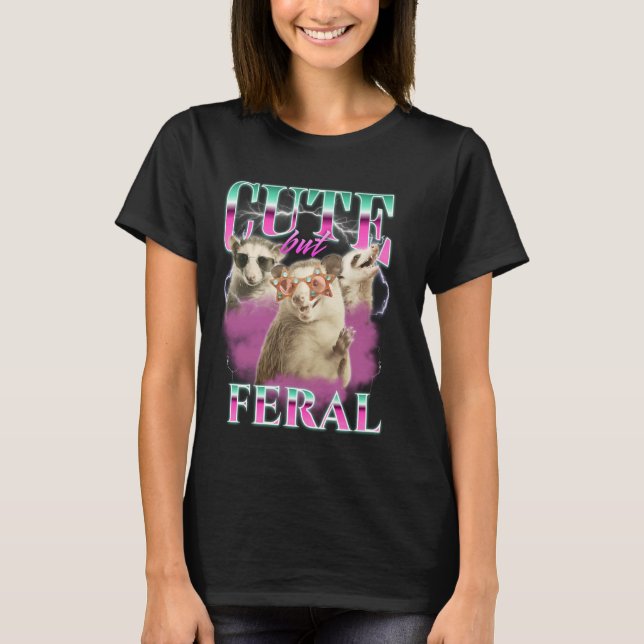 Niedlich aber Ferro Retro Funny Possum Meme Bootle T-Shirt (Vorderseite)