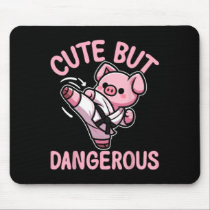 Niedlich aber gefährlich Karate Taekwondo Pig Kara Mousepad