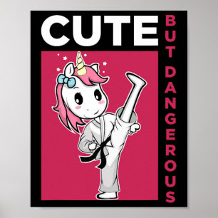 Niedlich, aber gefährlich Karate Taekwondo Unicora Poster