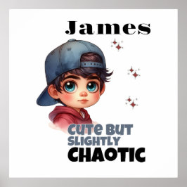 Niedlich, aber leicht chaotischer Junge Poster