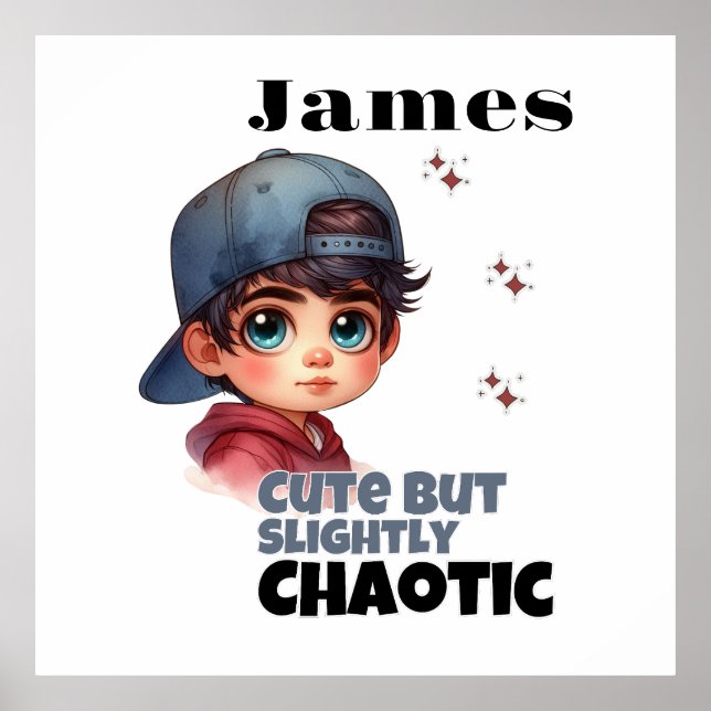 Niedlich, aber leicht chaotischer Junge Poster (Vorne)