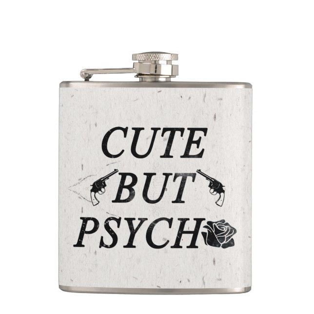Niedlich aber psychisch flachmann (Vorderseite)